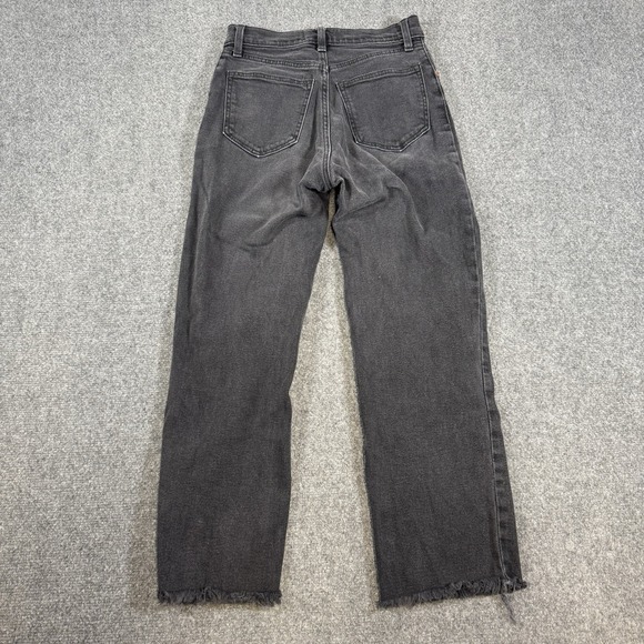 Abercrombie & Fitch Jeans Womens 25/0 Black 90s Straight Ultra High Rise Raw Hem - Picture 2 of 13